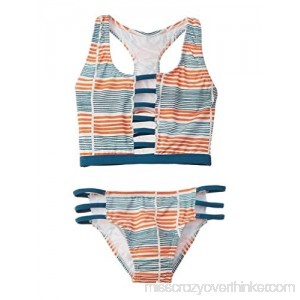 Azul Little Girls Orange Stripe Running Lines Sport 2 Pc Bikini Swimsuit 4-6 5 B07PK668CP